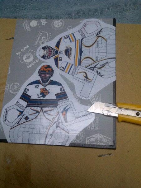 Cutting out goalie figures